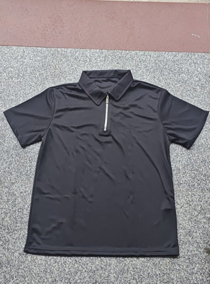KissICON Mens Ice Silky Metal Lapel Polo Breathable Summer Casual Comfort