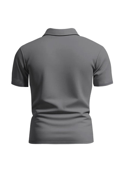 KissICON Mens Ice Silky Metal Lapel Polo Breathable Summer Casual Comfort