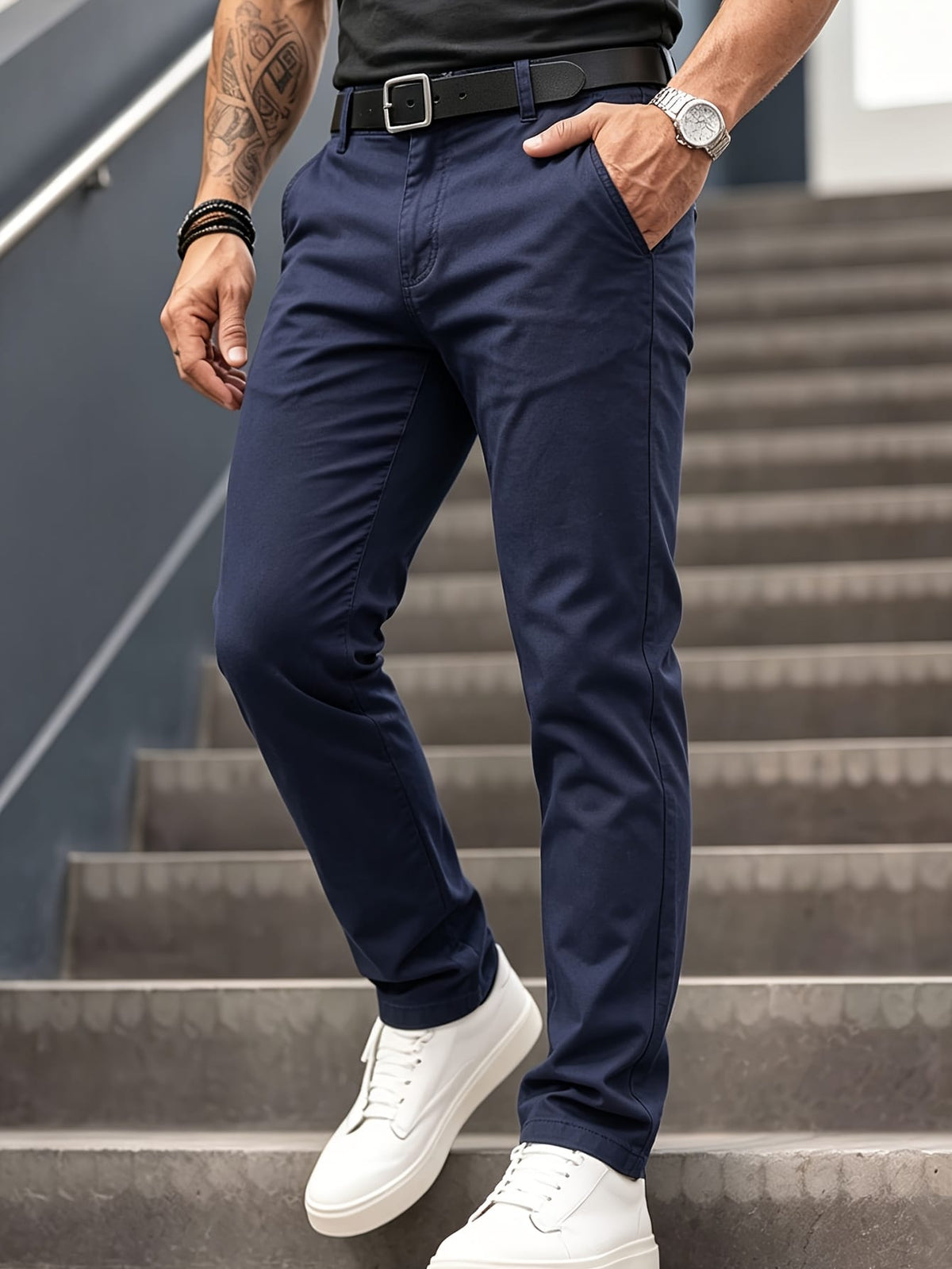 KissICON Mens Lightweight WrinkleFree Casual Dress Pants for Commuting