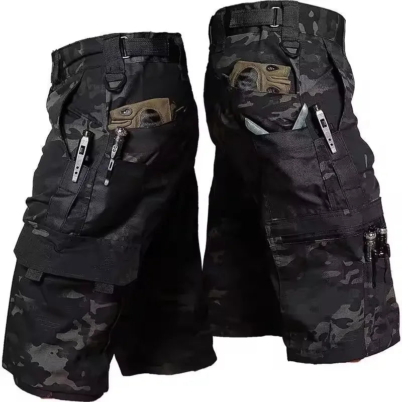 KissICON Mens Military Green Camo Work Shorts  Durable  Tactical