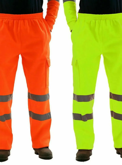 KissICON Mens Reflective Striped Safety Work Joggers