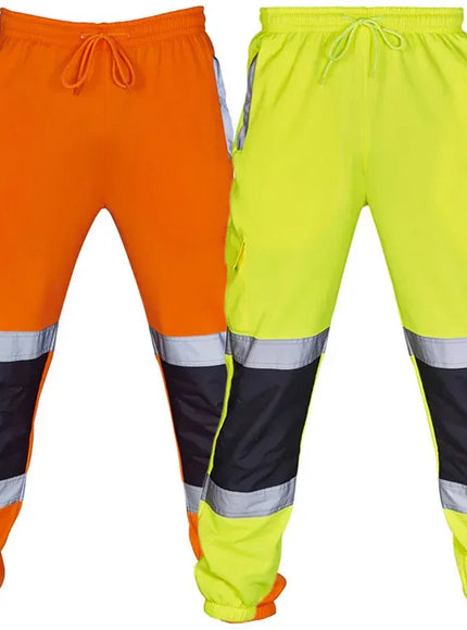 KissICON Mens Reflective Striped Safety Work Joggers