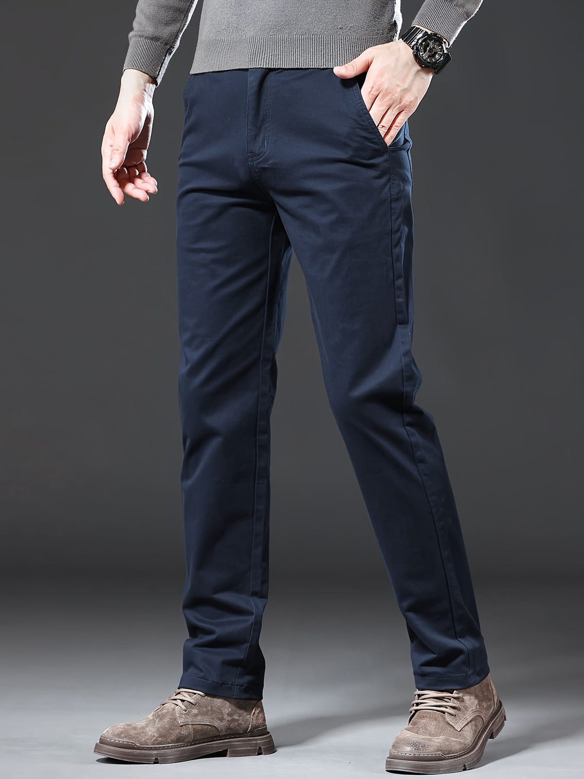 KissICON Mens Slim Fit Stretch Business Casual Pants