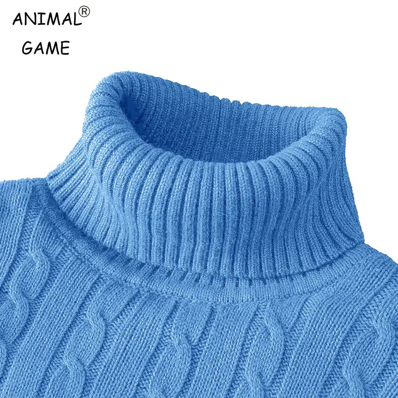 KissICON Mens Slim Fit Turtleneck Heavyweight Knitted Pullover Sweater