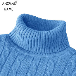KissICON Mens Slim Fit Turtleneck Heavyweight Knitted Pullover Sweater