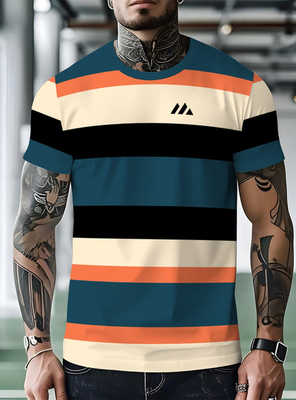 KissICON Mens Smooth Textured Crew Neck Tee Daily Comfort