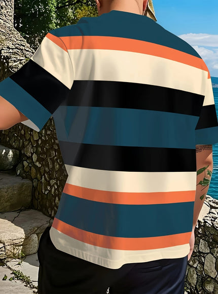 KissICON Mens Smooth Textured Crew Neck Tee Daily Comfort