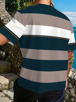 KissICON Mens Smooth Textured Crew Neck Tee Daily Comfort