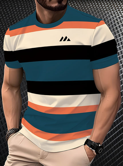 KissICON Mens Smooth Textured Crew Neck Tee Daily Comfort