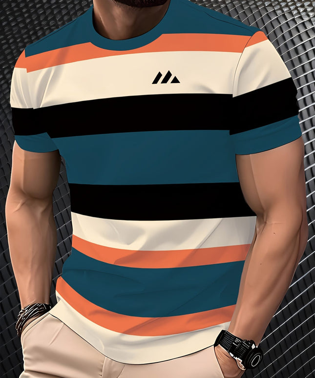 KissICON Mens Smooth Textured Crew Neck Tee Daily Comfort