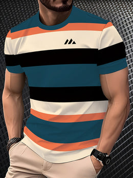 KissICON Mens Smooth Textured Crew Neck Tee Daily Comfort