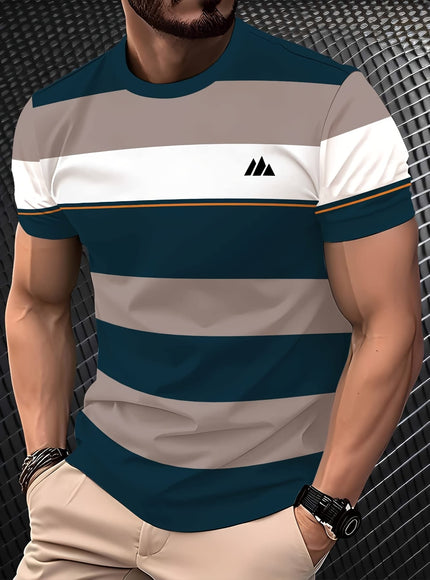 KissICON Mens Smooth Textured Crew Neck Tee Daily Comfort