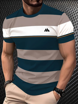 KissICON Mens Smooth Textured Crew Neck Tee Daily Comfort