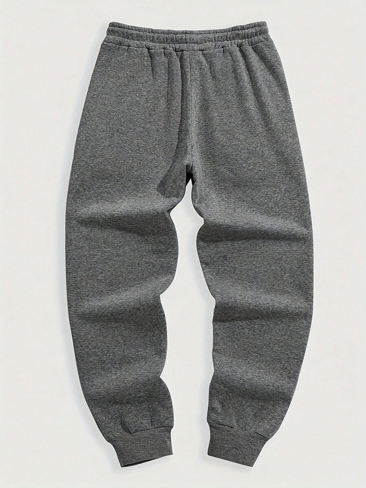 KissICON Mens Solid Joggers Ribbed Hem Drawstring Waist