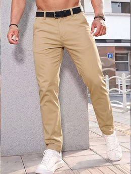 KissICON Mens Summer Drapey Breathable AntiWrinkle Business Casual Trousers