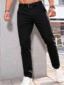 KissICON Mens Summer Drapey Breathable AntiWrinkle Business Casual Trousers