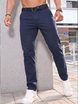 KissICON Mens Summer Drapey Breathable AntiWrinkle Business Casual Trousers