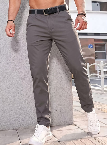 KissICON Mens Summer Drapey Breathable AntiWrinkle Business Casual Trousers