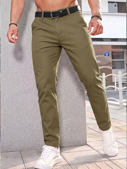 KissICON Mens Summer Drapey Breathable AntiWrinkle Business Casual Trousers