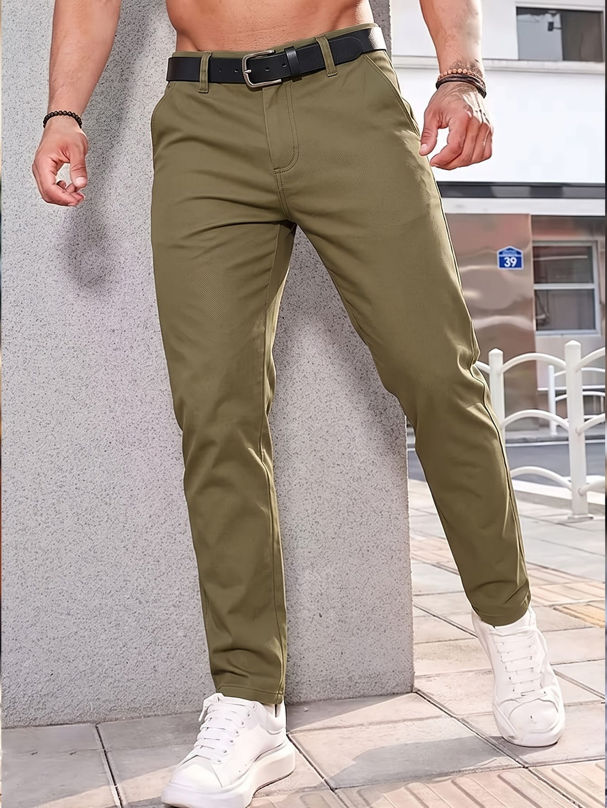 KissICON Mens Summer Drapey Breathable AntiWrinkle Business Casual Trousers