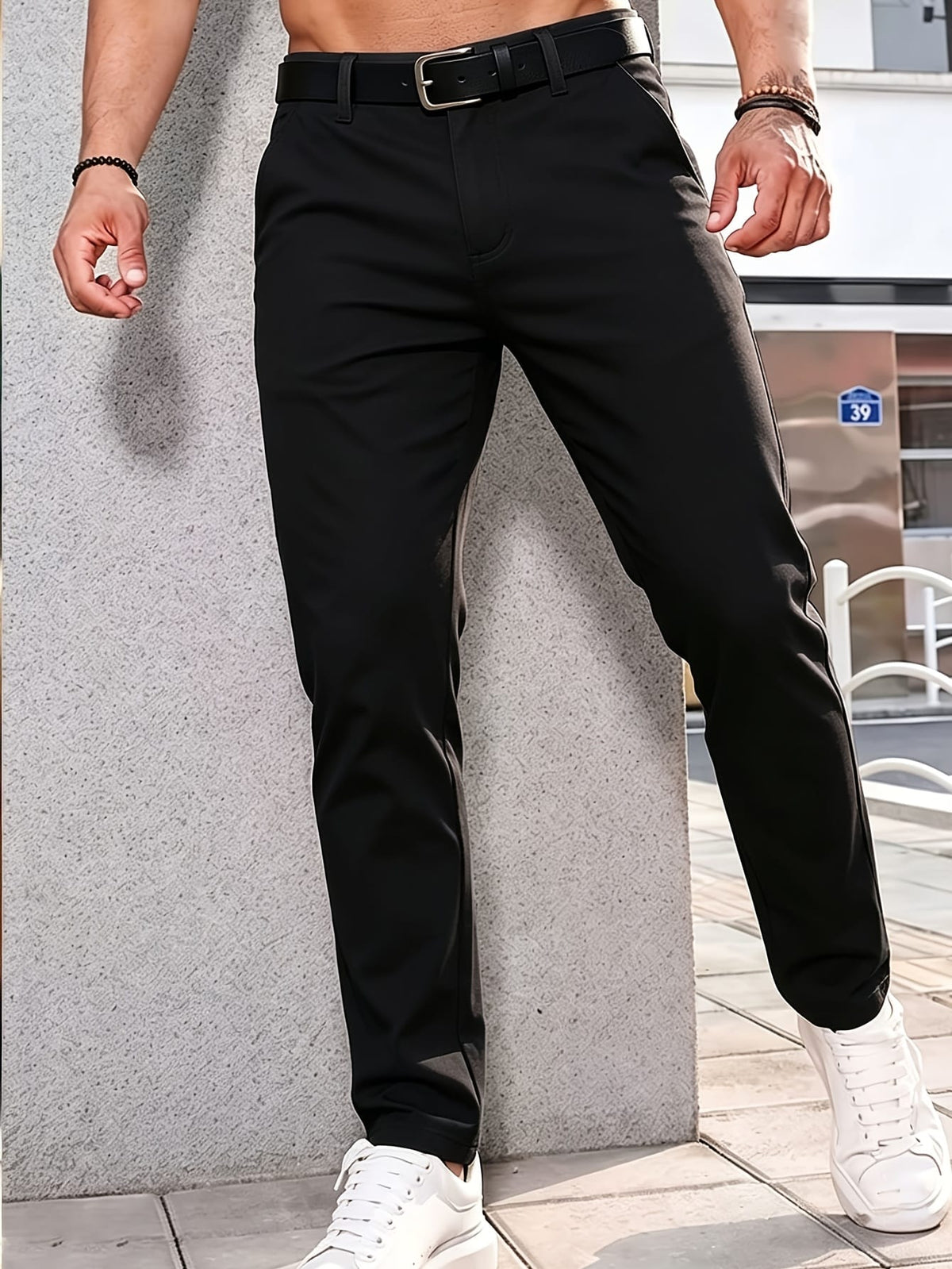 KissICON Mens Summer Drapey Breathable AntiWrinkle Business Casual Trousers