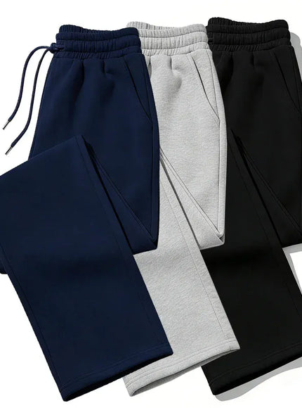 KissICON Mens Sweatpants Straight Fit Joggers for Sports and Streetwear Loose Oversized Casual Pant Drawstring Multi-pocket Men Long Pant