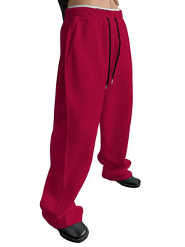 KissICON Mens Sweatpants Straight Fit Joggers for Sports and Streetwear Loose Oversized Casual Pant Drawstring Multi-pocket Men Long Pant