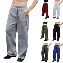 KissICON Mens Sweatpants Straight Fit Joggers for Sports and Streetwear Loose Oversized Casual Pant Drawstring Multi-pocket Men Long Pant