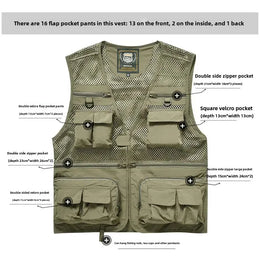 KissICON Mens Thin MultiPocket Outdoor Vest for All Seasons