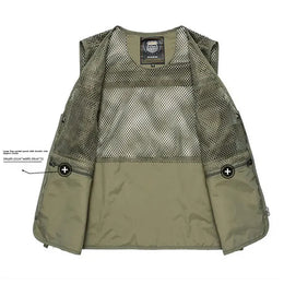 KissICON Mens Thin MultiPocket Outdoor Vest for All Seasons
