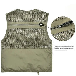KissICON Mens Thin MultiPocket Outdoor Vest for All Seasons