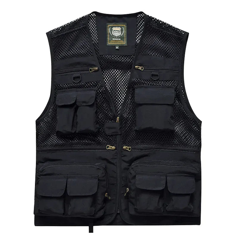 KissICON Mens Thin MultiPocket Outdoor Vest for All Seasons