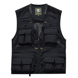 KissICON Mens Thin MultiPocket Outdoor Vest for All Seasons