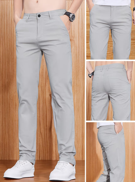 KissICON Mens Versatile Slim Straight Casual Office Suit Pants