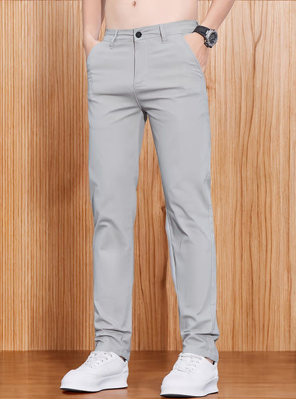 KissICON Mens Versatile Slim Straight Casual Office Suit Pants