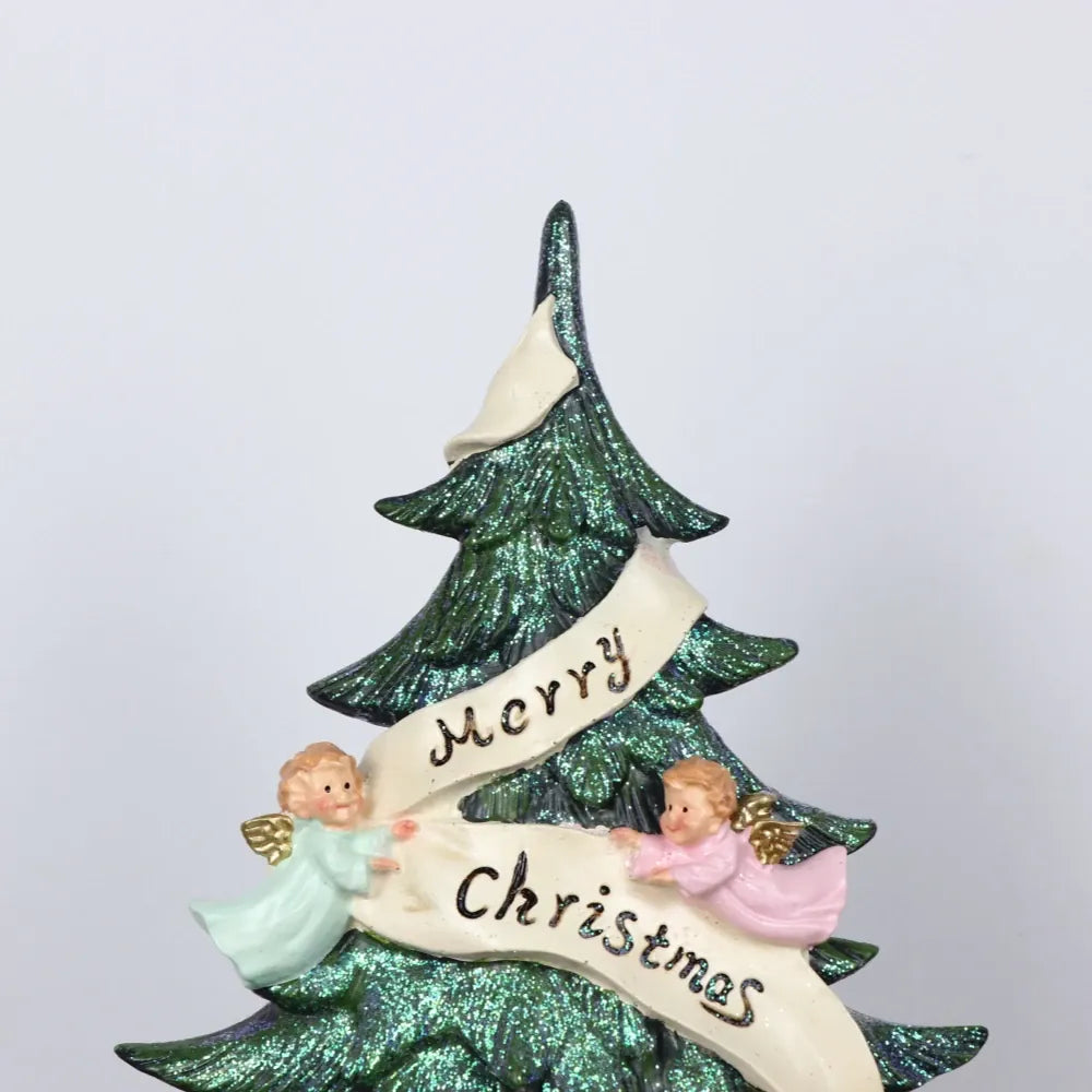 KissICON Merry Christmas Creative Angel Christmas Tree Ornament Christmas Decorative Resin Crafts Home Festival Party Desktop Decor Accessories Gifts