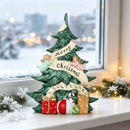 KissICON Merry Christmas Creative Angel Christmas Tree Ornament Christmas Decorative Resin Crafts Home Festival Party Desktop Decor Accessories Gifts