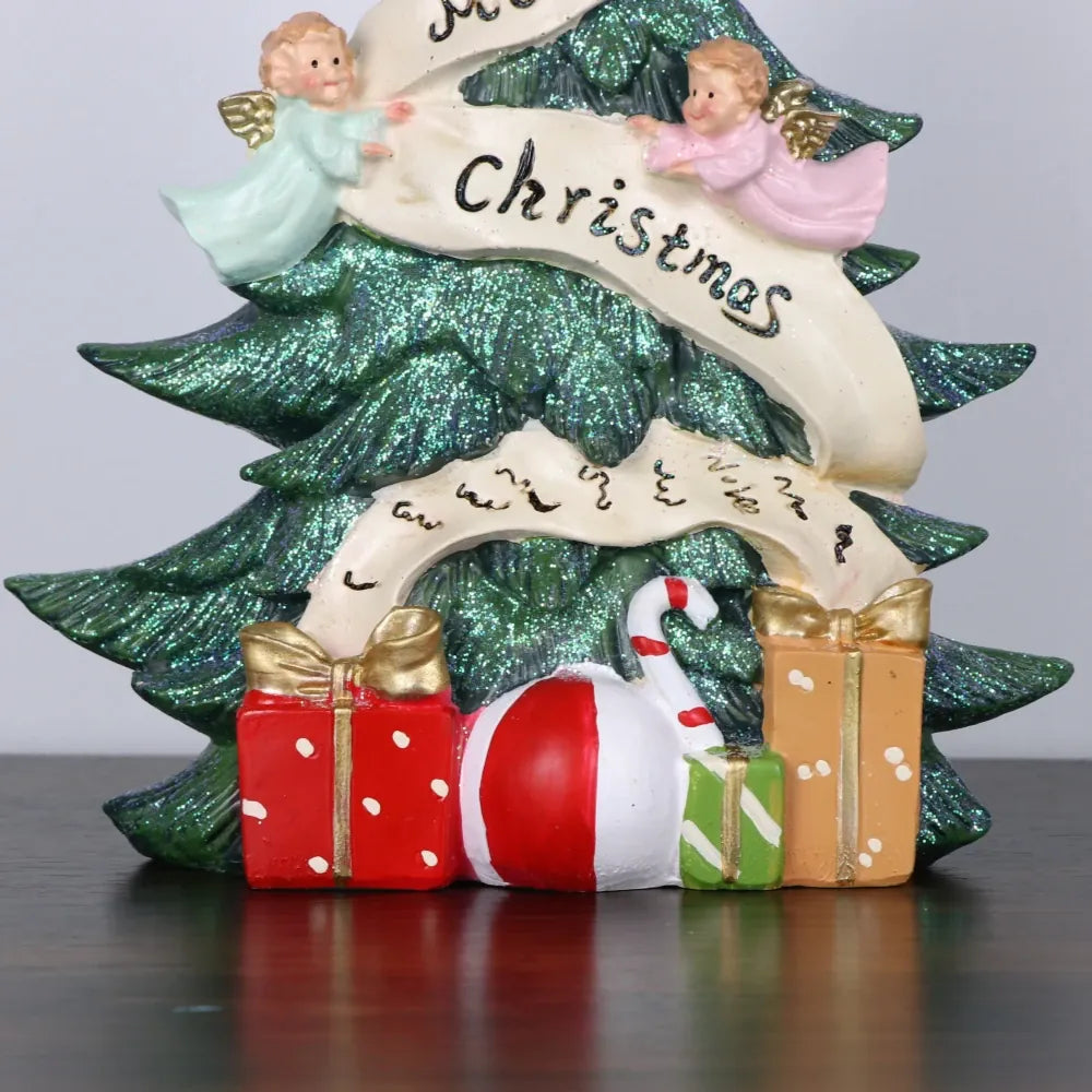 KissICON Merry Christmas Creative Angel Christmas Tree Ornament Christmas Decorative Resin Crafts Home Festival Party Desktop Decor Accessories Gifts