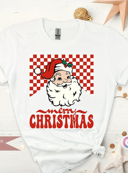 KissICON Merry Christmas Santa Checkered Family Tshirt