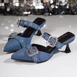 KissICON Metal Buckle Decor High Heels Sandals for Women