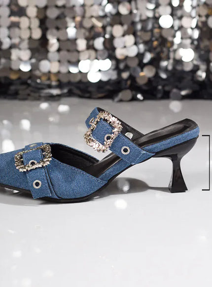 KissICON Metal Buckle Decor High Heels Sandals for Women