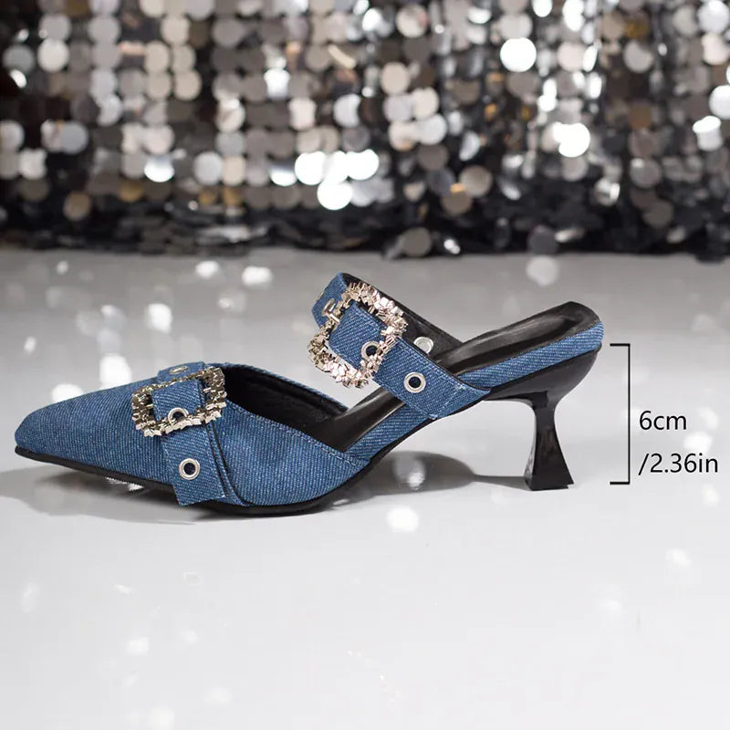 KissICON Metal Buckle Decor High Heels Sandals for Women