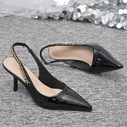 KissICON Metal Chain Decor High Heel Sandals for Women