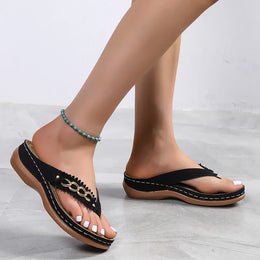 KissICON Metal Chain Wedges Sandals for Women Tassels Decor