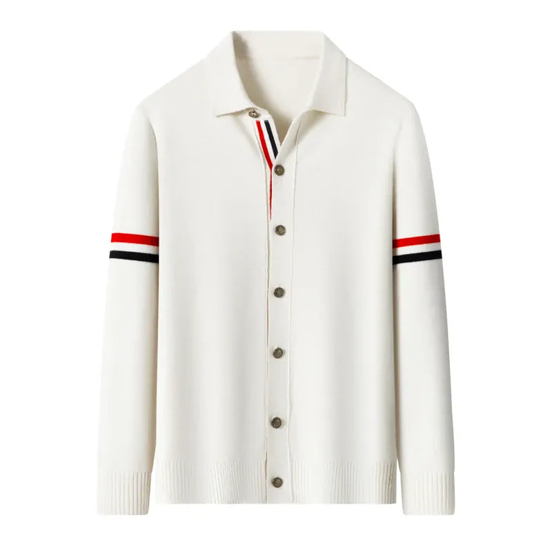 KissICON mibai / M KoreanStyle Stripe Knit Jacket HighQuality Mens Fashion