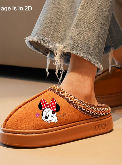 jkthpu-45 Mickey Mouse Plush Slippers Cozy Official Disney IndoorOutdoor Comfort