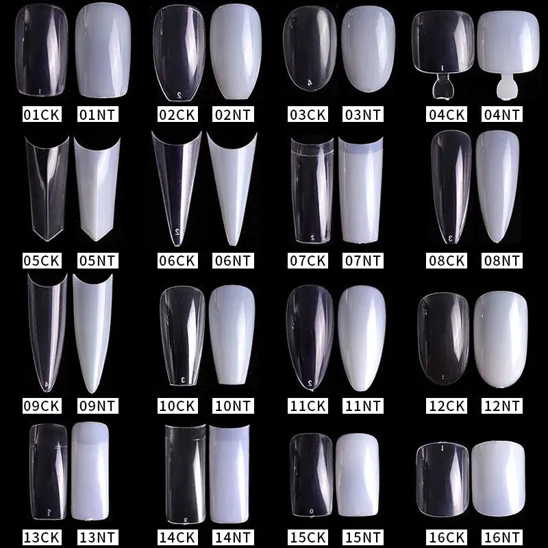 KissICON Mid Length Press On Nails Clear Natural 500pcs