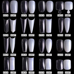 KissICON Mid Length Press On Nails Clear Natural 500pcs