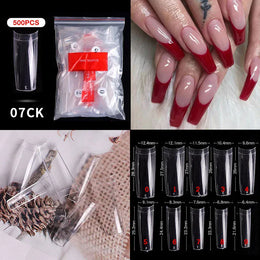 KissICON Mid Length Press On Nails Clear Natural 500pcs