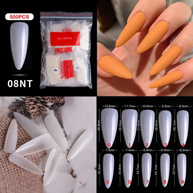KissICON Mid Length Press On Nails Clear Natural 500pcs